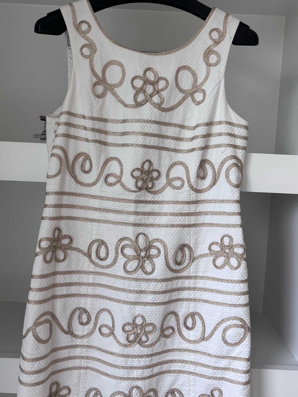 Lilly Pulitzer White Dress with Gold Embroidery like NEW! Sz 4